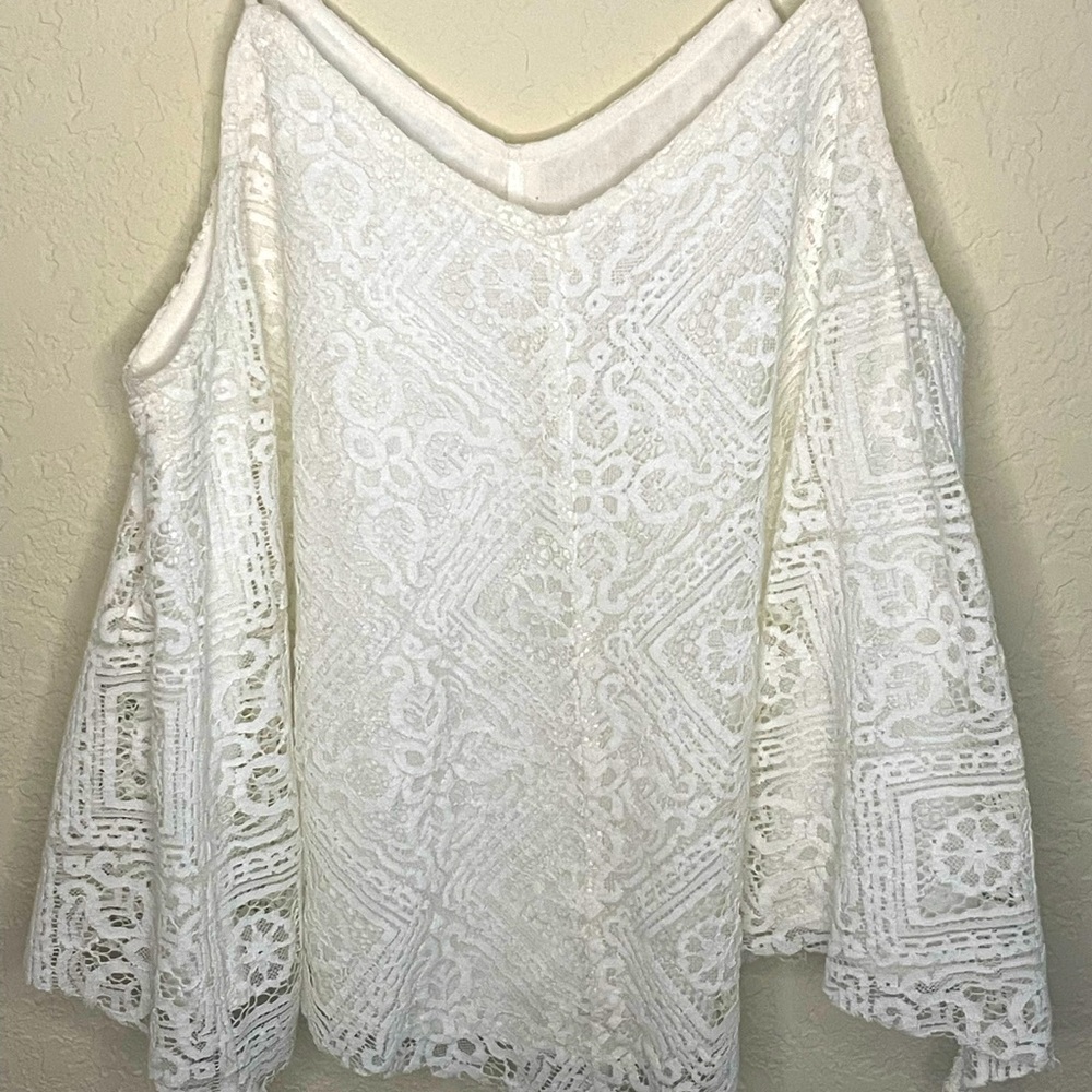 American Eagle Spaghetti Lace White Top Size XS